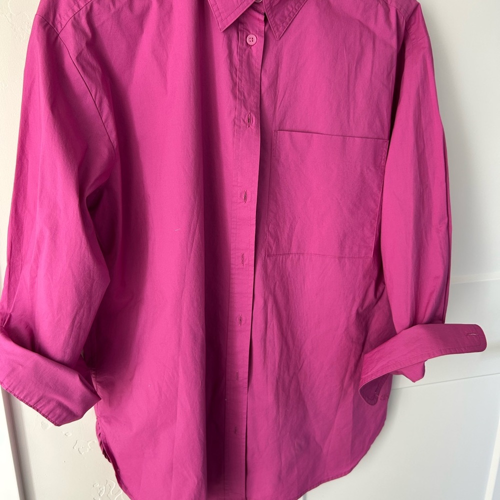 Banana Republic Fuchsia Oversized  Button-Up Shirt